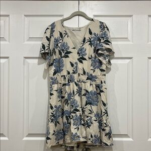 Abercrombie & Fitch Floral V-Neck Bohemian Mini Dress Womens Size XL